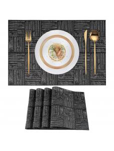 VCVCOO Placemats Set of 4, Vinyl Table Place Mats Heat Resistant Non Slips Placemats, Washable Wipeable Placemat for Kit