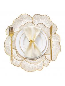 VCVCOO Placemats Set of 4, Round Rose Flowers Placemats for Kitchen Dining Table, Pressed Vinyl PVC Table Mats for Holid