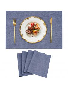 VCVCOO Cloth Placemats Set of 4, Linen Placemats Heat Resistant Dining Table Place Mats Washable Durable Kitchen Table M