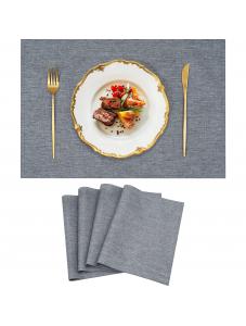 VCVCOO Cloth Placemats Set of 4, Polyester Blend Machine Washable Linen Table Mats, Heat Resistant Fabric Placemats Farm