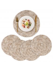 VCVCOO Round Placemats Set of 4 Braided Place Mats Washable Table Mats for Dining Tables Wedding Holiday Party