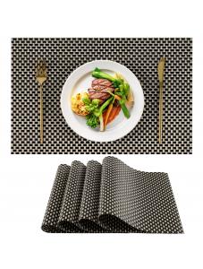 VCVCOO Placemats Set of 4 Washable Indoor/Outdoor Vinyl Place Mats for Dining Table, Durable Heat Resistant PVC Weave Ta