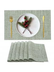 VCVCOO Christmas Placemats Set of 6 Woven Heat Resistant Durable Place Mats, Easy to Clean Washable Table Mats for Dinin