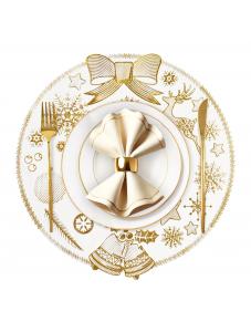 VCVCOO Round Placemats Set of 4 Christmas Table Mats for Dining Tables 15 inch Washable Vinyl Xmas Table Place Mats for 